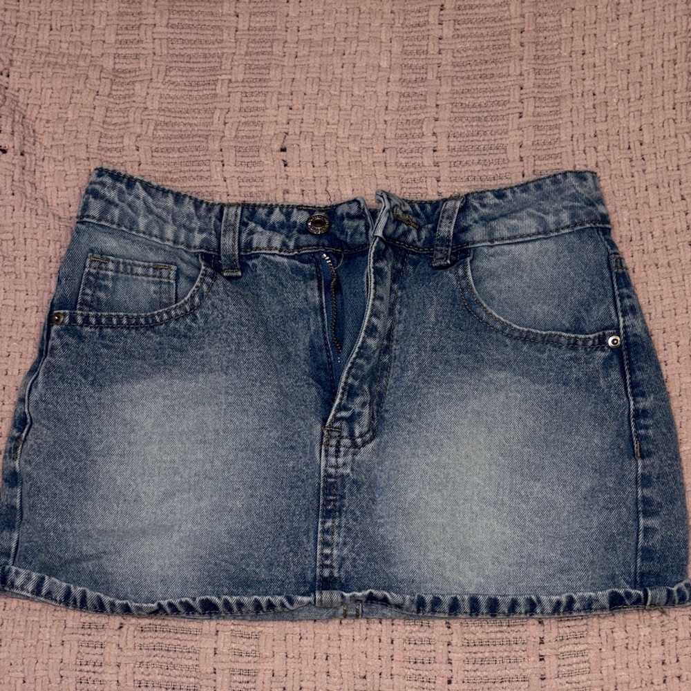 Denim mini skirt